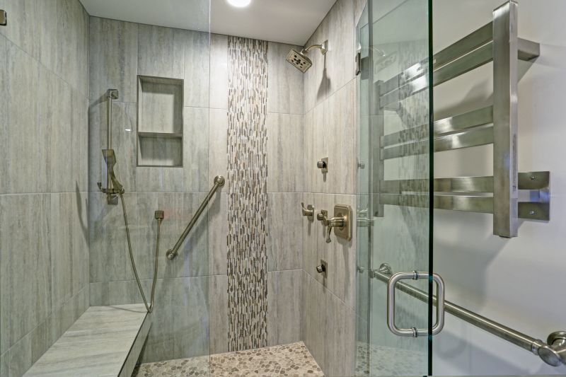 Walk-in Shower with Unique Tile Pattern