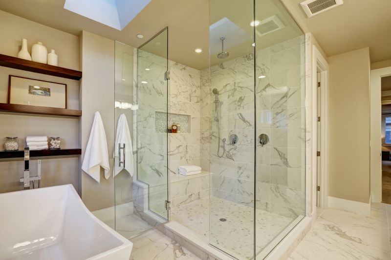 Corner Walk-in Shower with Curved Glass
